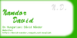 nandor david business card